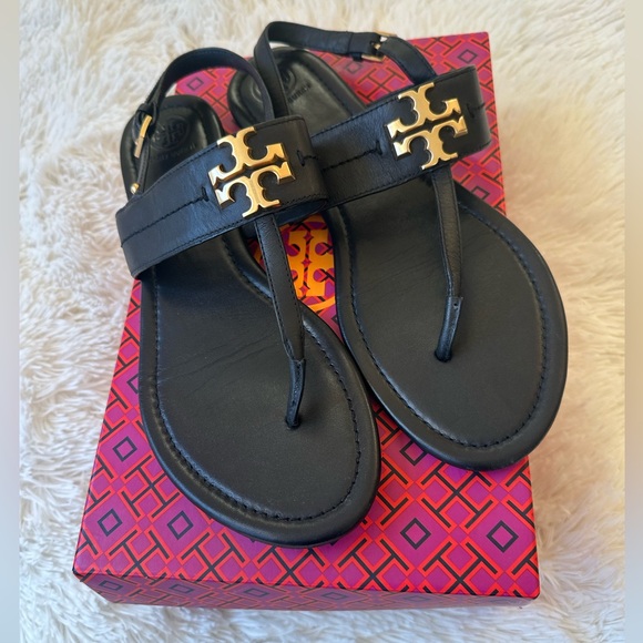 Tory Burch Shoes - Tory Burch Everly Black Sandals Size: 10.5 Excellent Preowned Condition!!